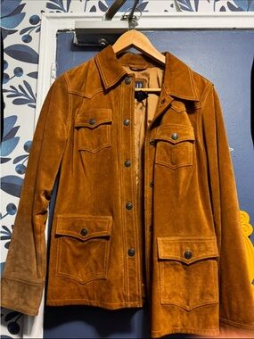 GAP Women's Rust Brown Suede Jean Jacket